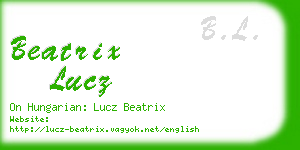 beatrix lucz business card